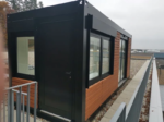 Bureau Modulaire Vitré et Isolé 15 m² avec Bardage Bois – 6 × 2,44 m