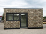 Pavillon Commercial Modulaire 18 m² avec Façade Imitation Pierre