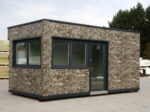 Pavillon Commercial Modulaire 18 m² avec Façade Imitation Pierre