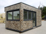 Pavillon Commercial Modulaire 18 m² avec Façade Imitation Pierre