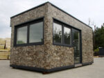 Pavillon Commercial Modulaire 18 m² avec Façade Imitation Pierre