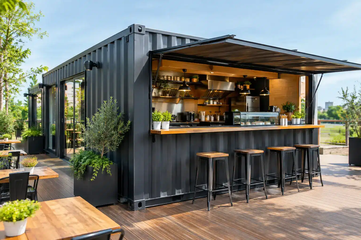 Exemple de container restaurant prêt à exploiter