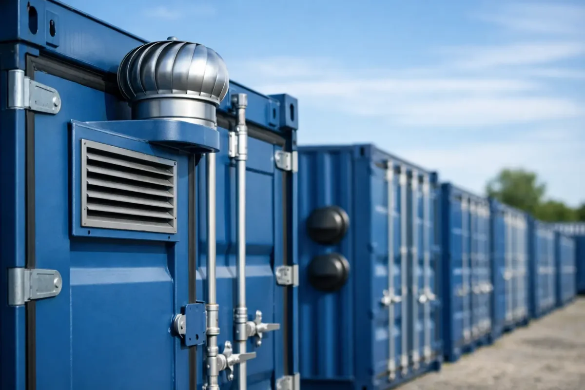 Guide ventilation conteneur de stockage