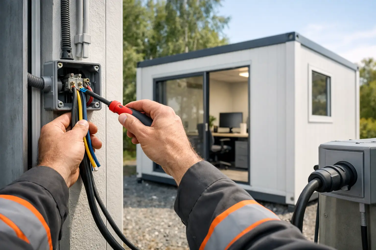 Raccorder l’électricité d’un bureau modulaire