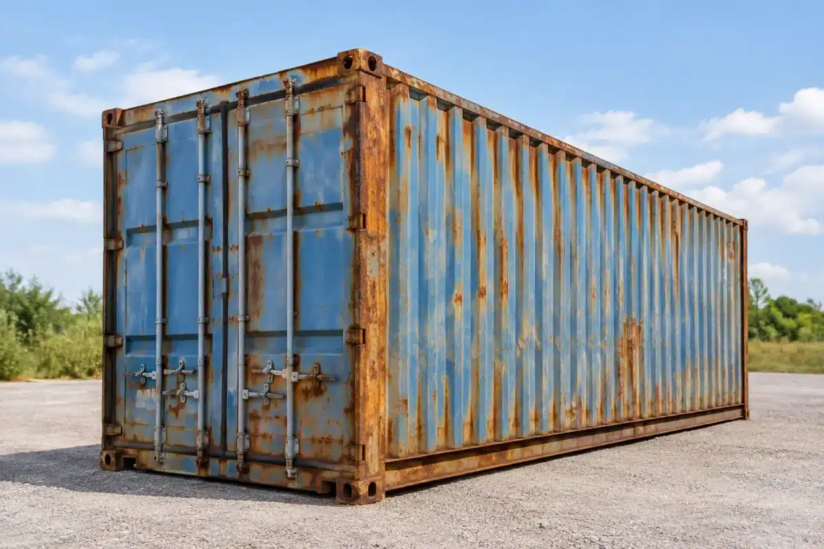 Un container rouille-t-il facilement dehors ?